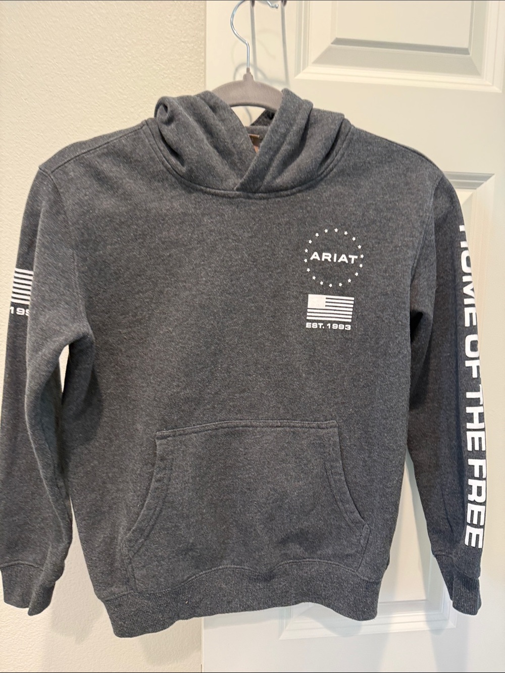 Ariat boys Charcoal Gray Hoodie with Logo